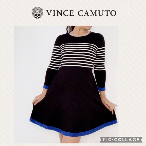 Vince Camuto long sleeve color block sweater dress - Picture 1 of 9
